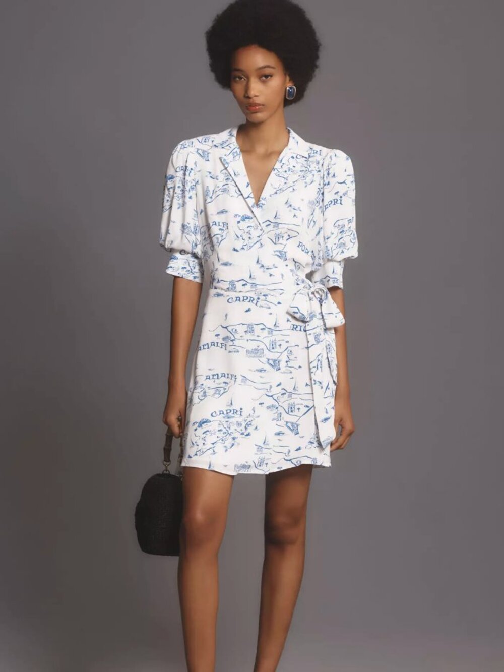 NWT Anthropologie Maeve Short-Sleeve Collared Wrap Mini Dress Size XL